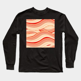 Marmalade Waves | Curvy Orange Digital Illustration Long Sleeve T-Shirt